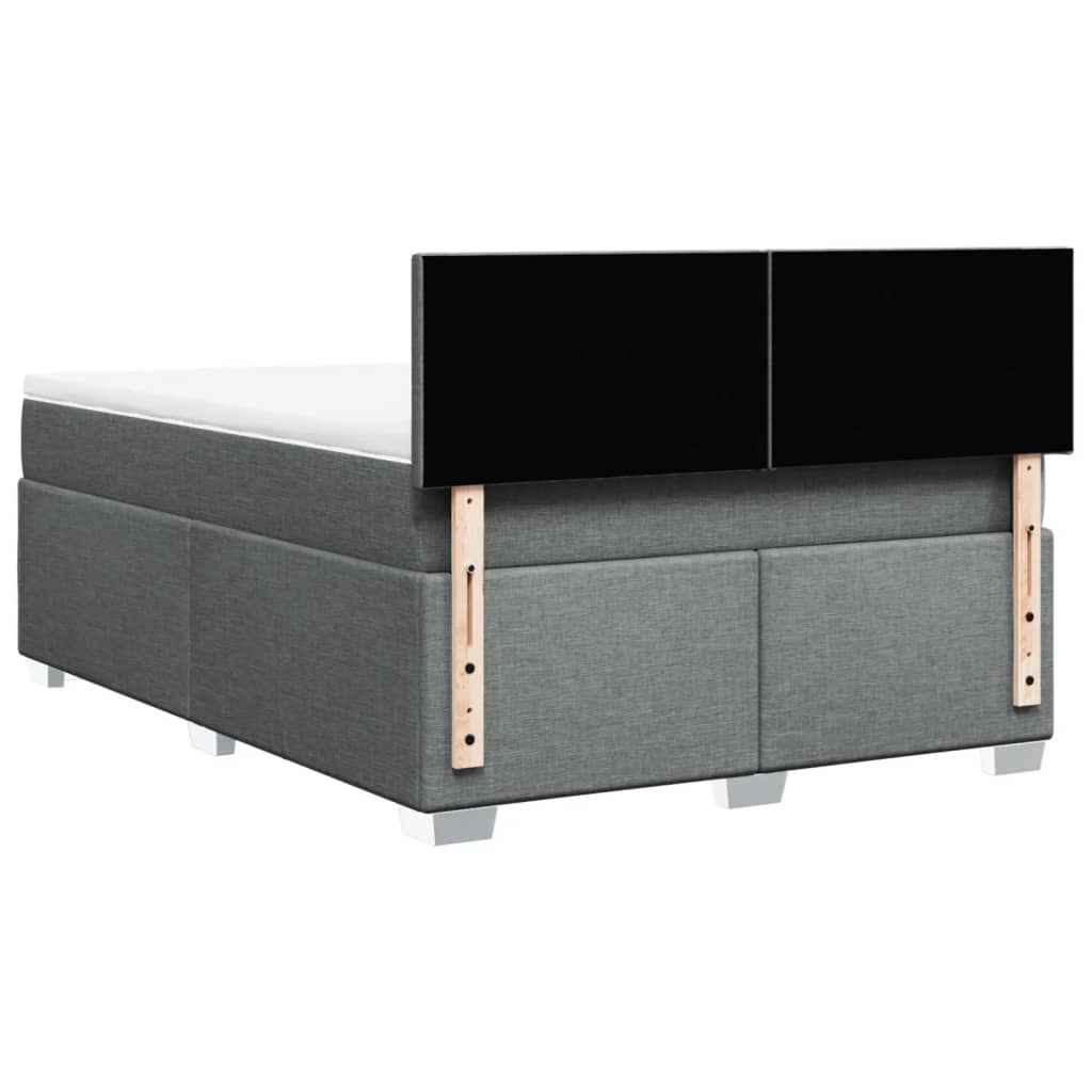 vidaXL Κρεβάτι Boxspring με Στρώμα Σκούρο Γκρι 140x190 εκ. Υφασμάτινο