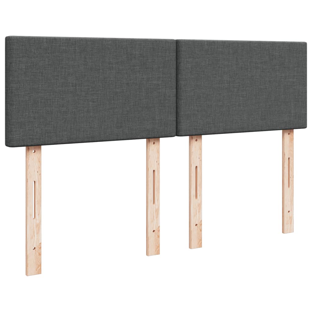 vidaXL Κρεβάτι Boxspring με Στρώμα Σκούρο Γκρι 140x190 εκ. Υφασμάτινο
