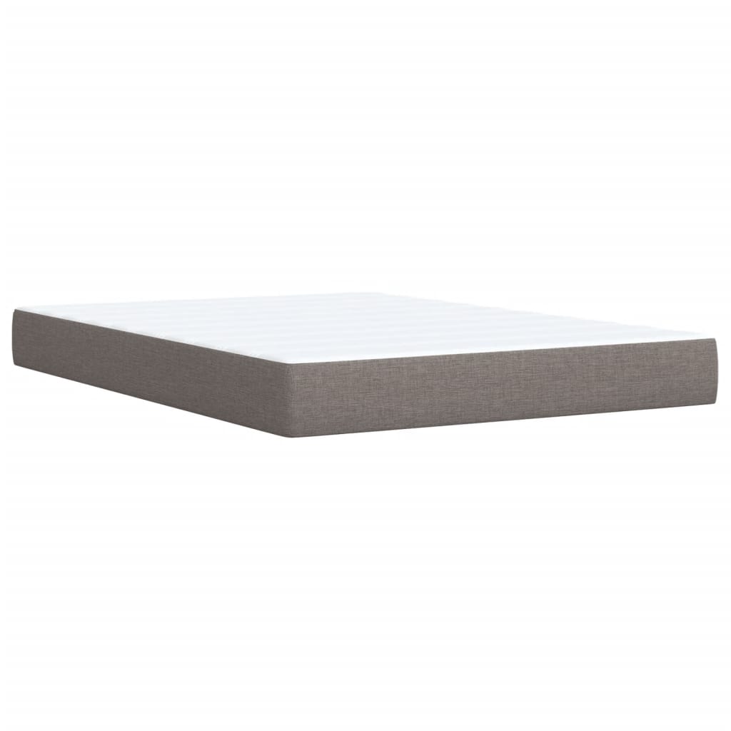 vidaXL Κρεβάτι Boxspring με Στρώμα Taupe 140x190 εκ. Υφασμάτινο