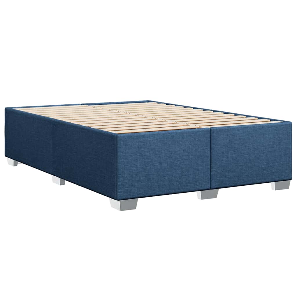 vidaXL Κρεβάτι Boxspring με Στρώμα Μπλε 140x190 εκ. Υφασμάτινο
