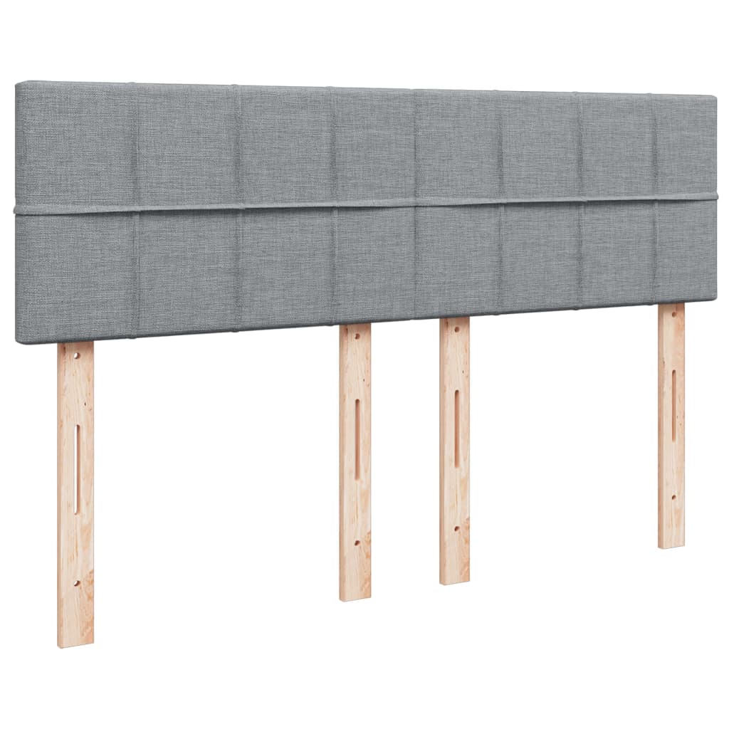 vidaXL Κρεβάτι Boxspring με Στρώμα Ανοιχτό Γκρι 140x190 εκ. Υφασμάτινο