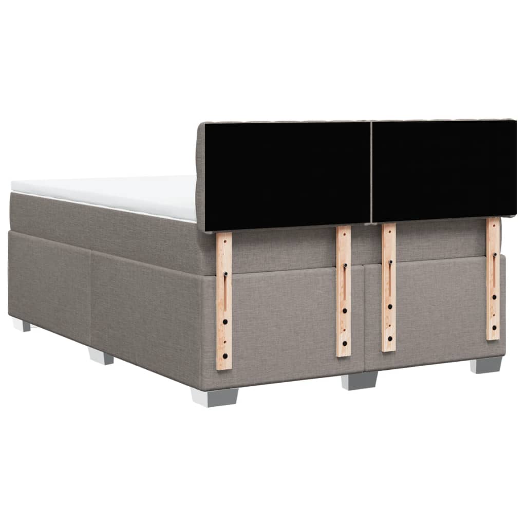 vidaXL Κρεβάτι Boxspring με Στρώμα Taupe 140x190 εκ. Υφασμάτινο
