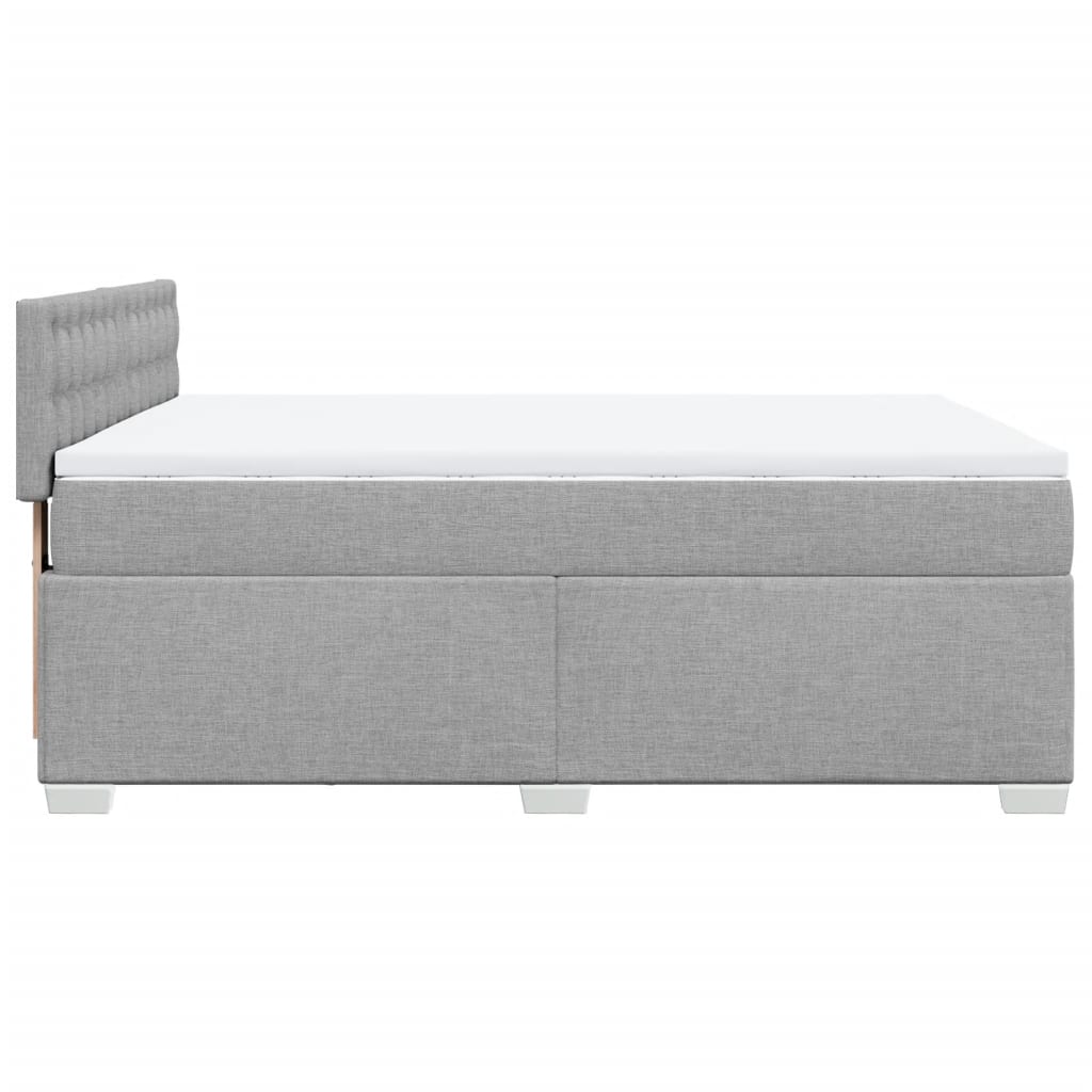 vidaXL Κρεβάτι Boxspring με Στρώμα Ανοιχτό Γκρι 140x190 εκ. Υφασμάτινο