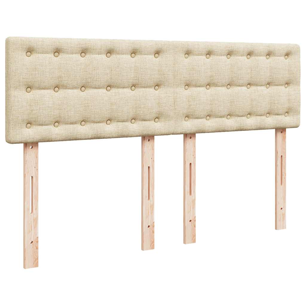 vidaXL Κρεβάτι Boxspring με Στρώμα Κρεμ 140x190 εκ. Υφασμάτινο