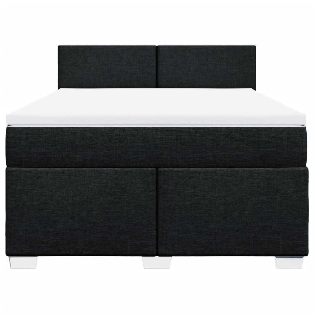 vidaXL Κρεβάτι Boxspring με Στρώμα Μαύρο 140x200 εκ. Υφασμάτινο