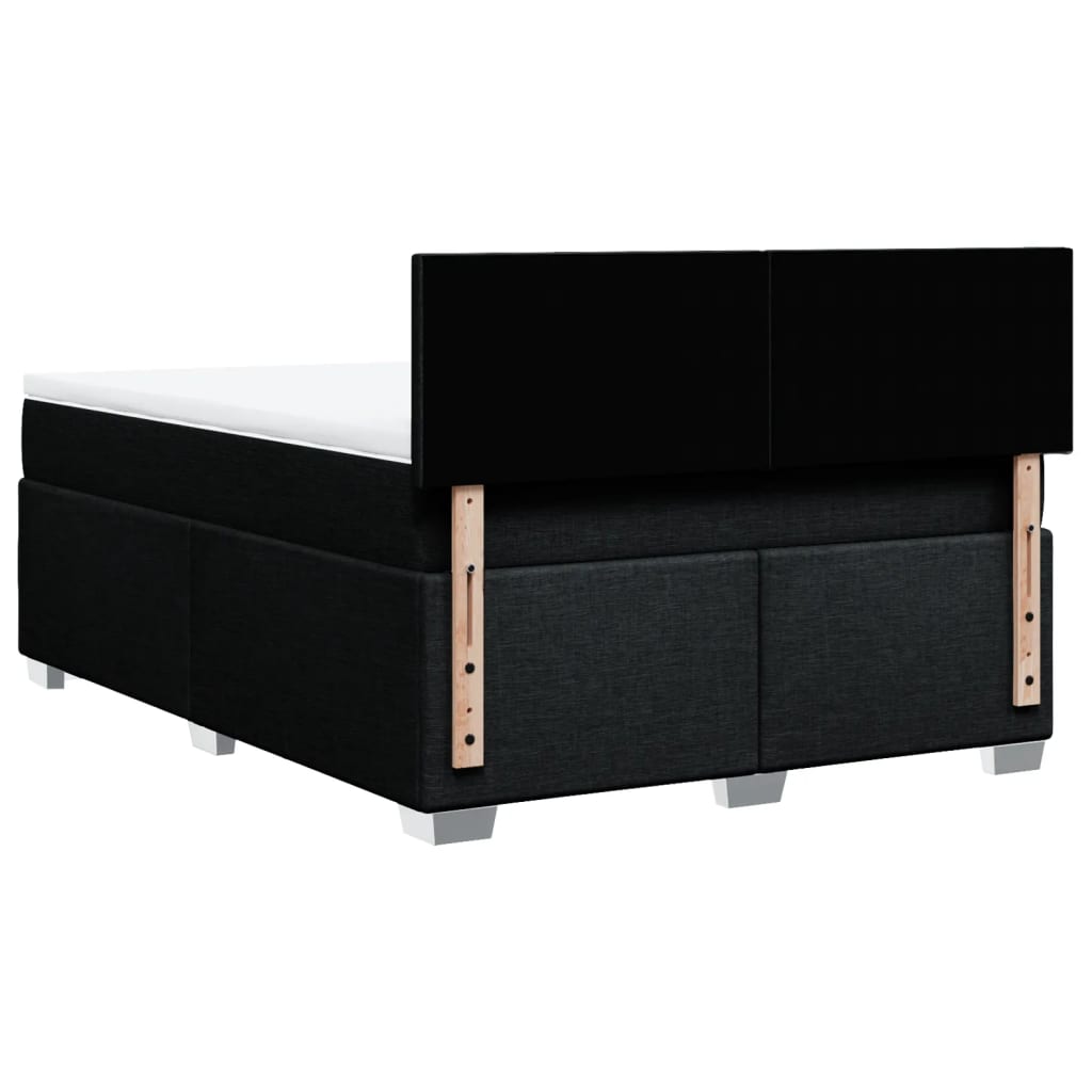 vidaXL Κρεβάτι Boxspring με Στρώμα Μαύρο 140x200 εκ. Υφασμάτινο