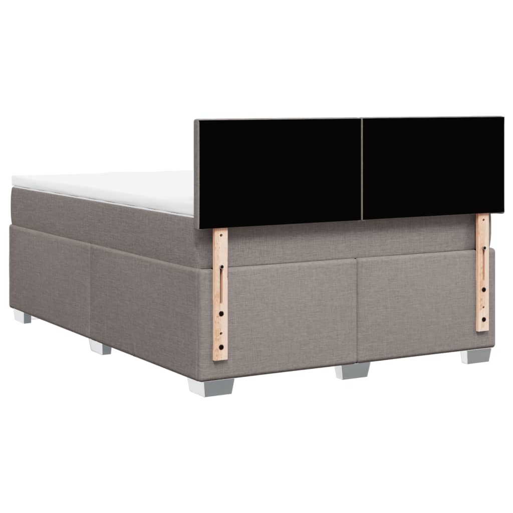 vidaXL Κρεβάτι Boxspring με Στρώμα Taupe 140x200 εκ. Υφασμάτινο