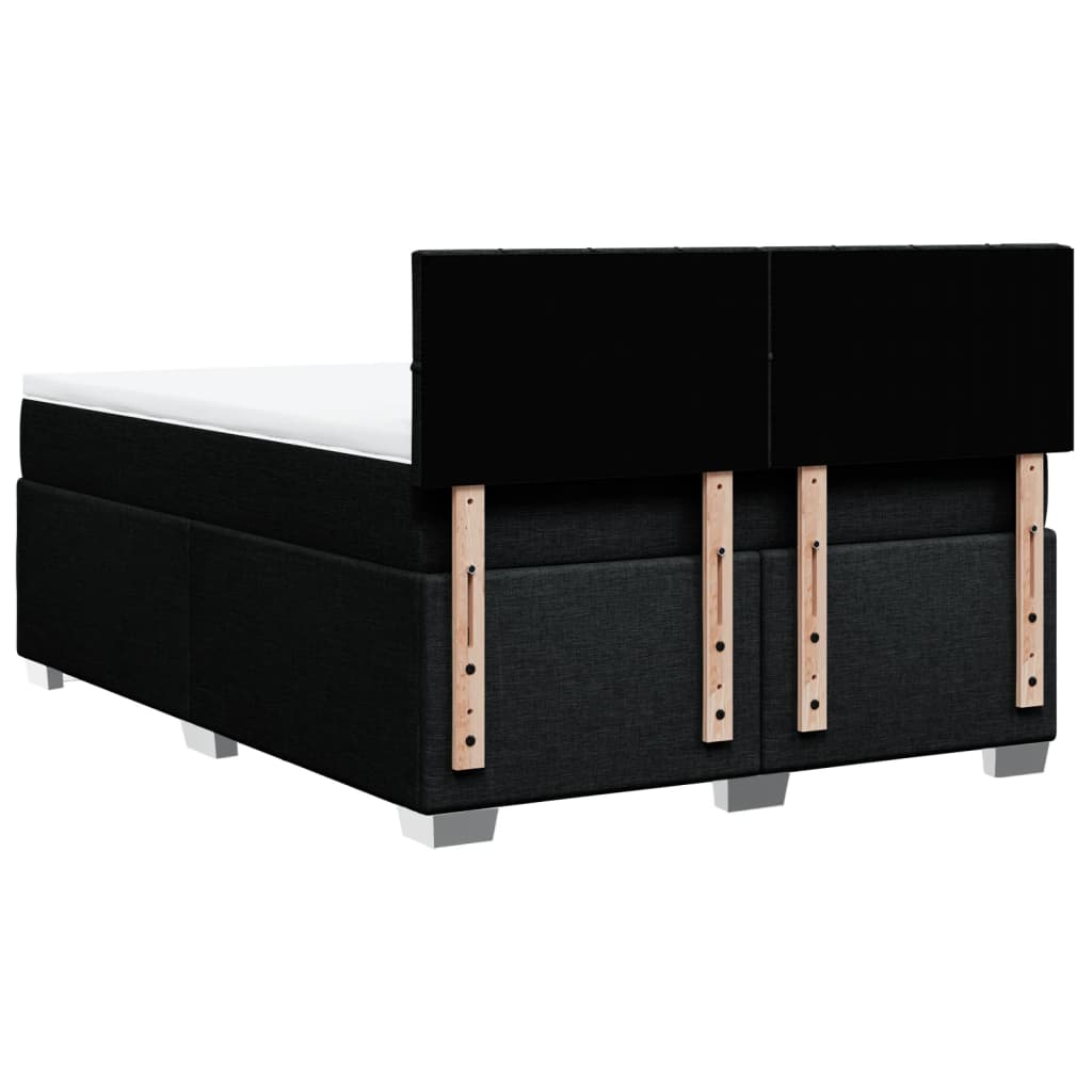 vidaXL Κρεβάτι Boxspring με Στρώμα Μαύρο 140x200 εκ. Υφασμάτινο
