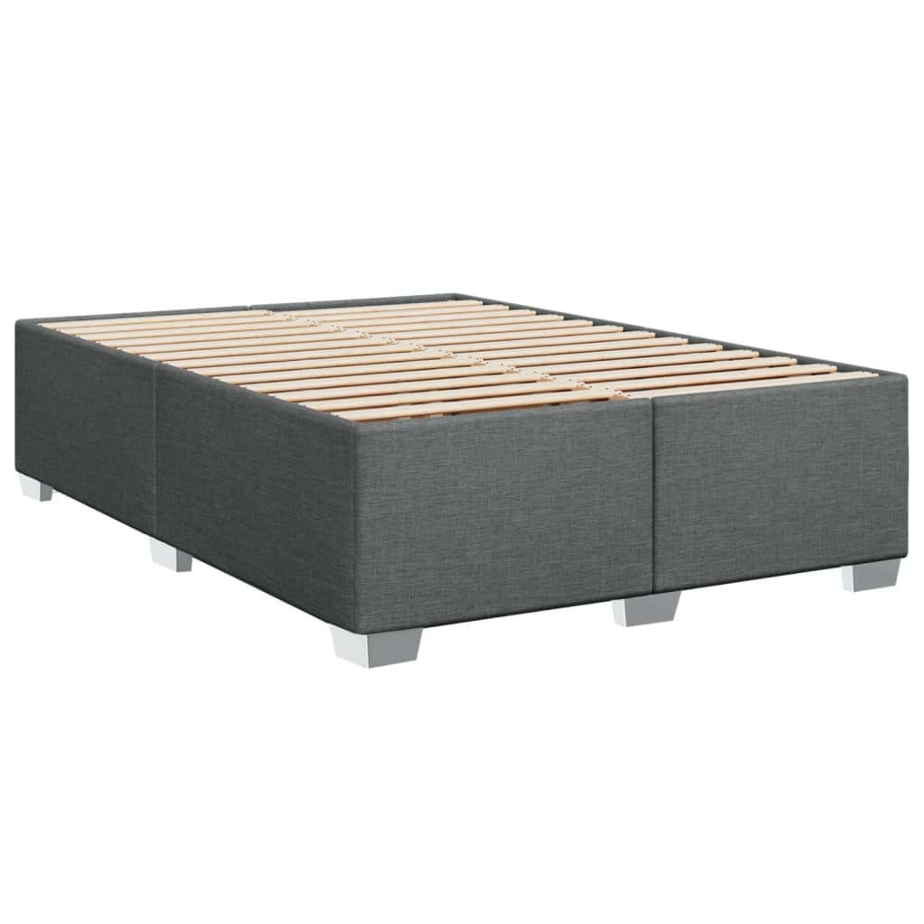 vidaXL Κρεβάτι Boxspring με Στρώμα Σκούρο Γκρι 140x200 εκ Υφασμάτινο