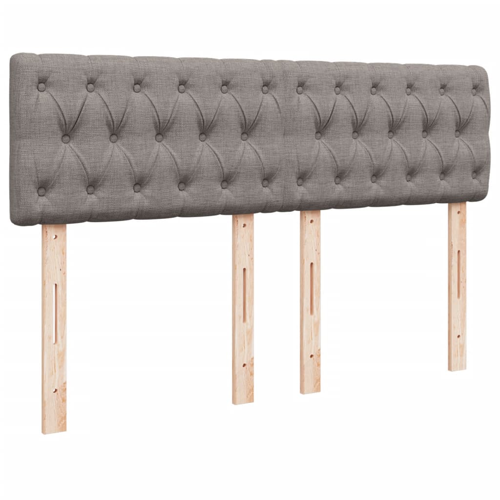 vidaXL Κρεβάτι Boxspring με Στρώμα Taupe 140x200 εκ. Υφασμάτινο