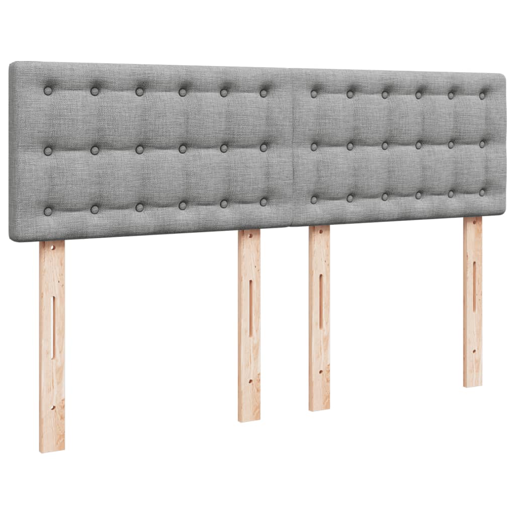 vidaXL Κρεβάτι Boxspring με Στρώμα Ανοιχτό Γκρι 140x200 εκ. Υφασμάτινο