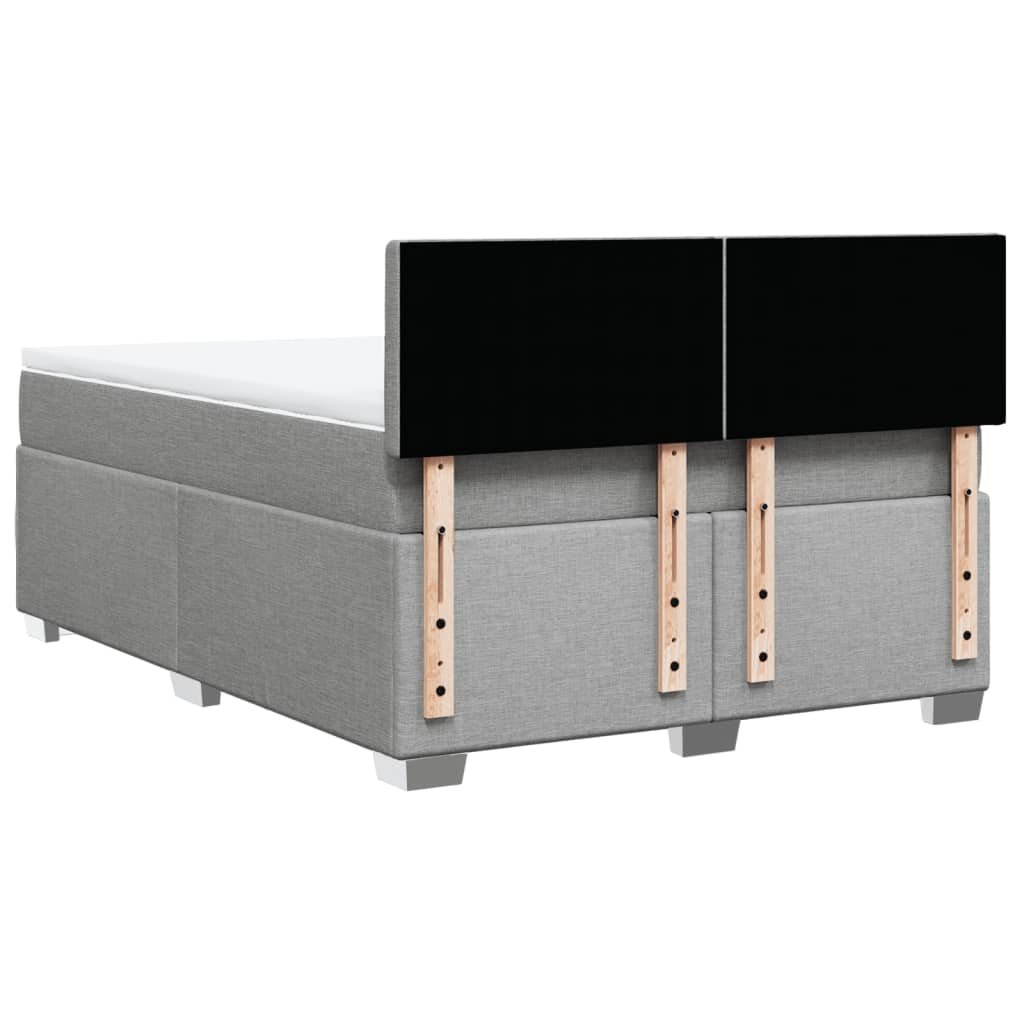 vidaXL Κρεβάτι Boxspring με Στρώμα Ανοιχτό Γκρι 140x200 εκ. Υφασμάτινο
