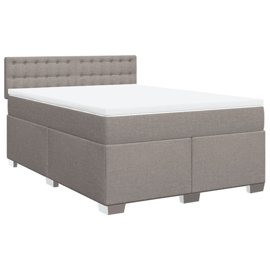 vidaXL Κρεβάτι Boxspring με Στρώμα Taupe 140x200 εκ. Υφασμάτινο
