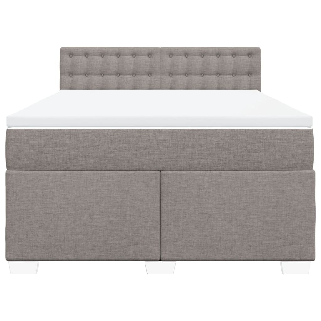 vidaXL Κρεβάτι Boxspring με Στρώμα Taupe 140x200 εκ. Υφασμάτινο