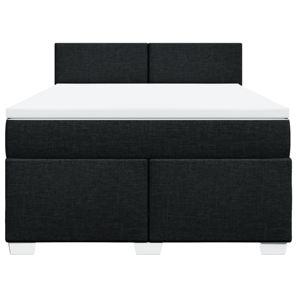 vidaXL Κρεβάτι Boxspring με Στρώμα Μαύρο 160x200 εκ. Υφασμάτινο