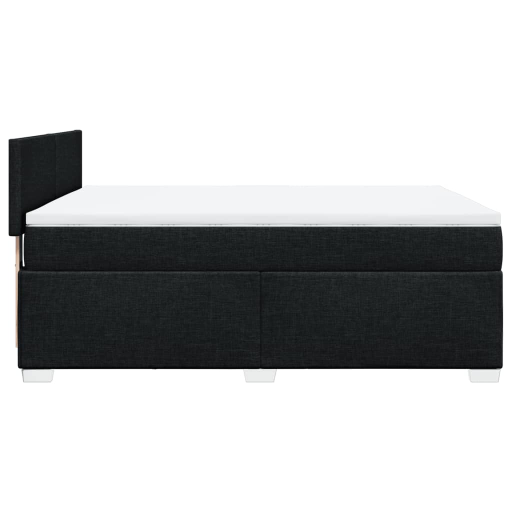 vidaXL Κρεβάτι Boxspring με Στρώμα Μαύρο 160x200 εκ. Υφασμάτινο