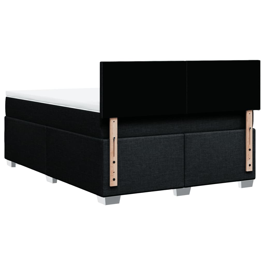 vidaXL Κρεβάτι Boxspring με Στρώμα Μαύρο 160x200 εκ. Υφασμάτινο