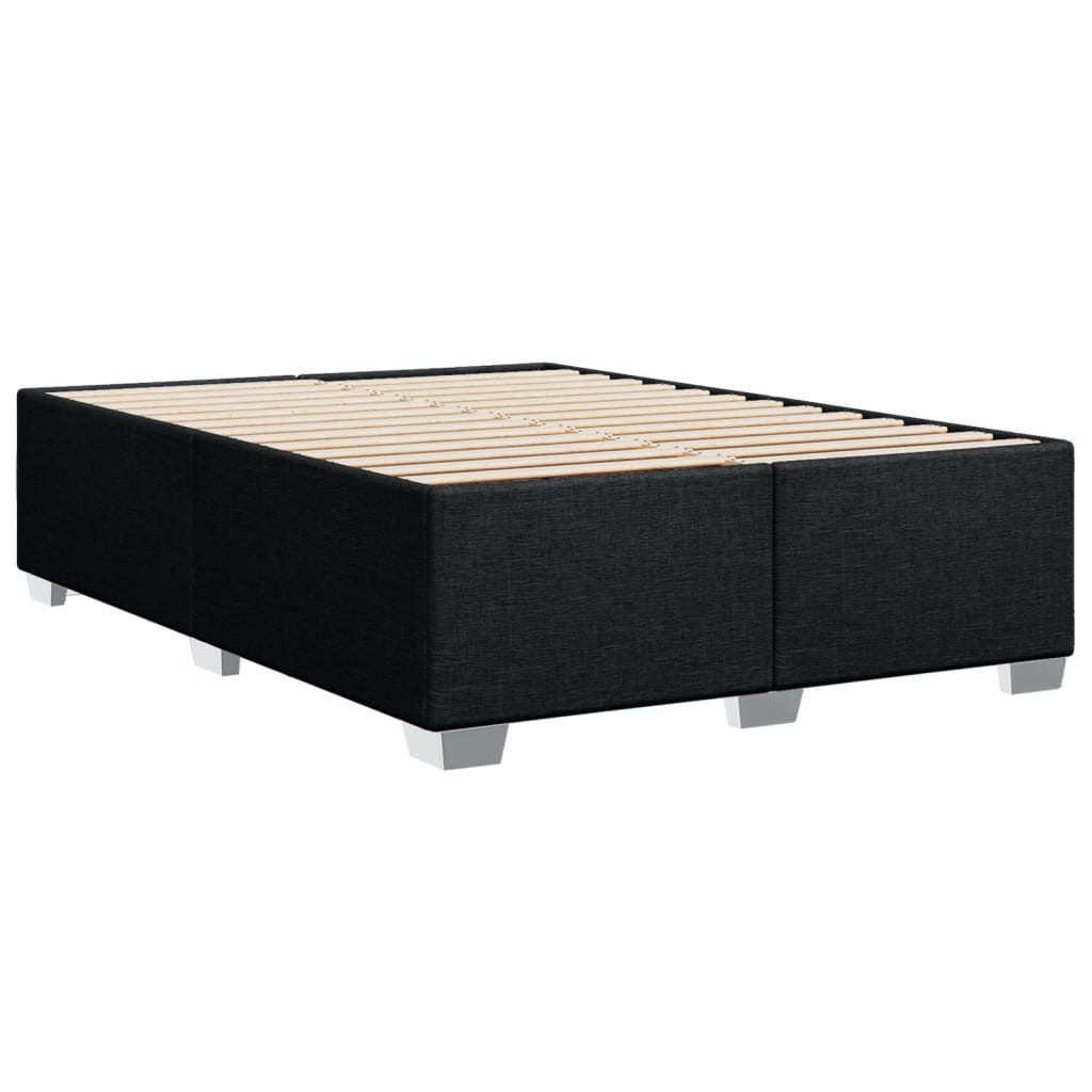 vidaXL Κρεβάτι Boxspring με Στρώμα Μαύρο 160x200 εκ. Υφασμάτινο