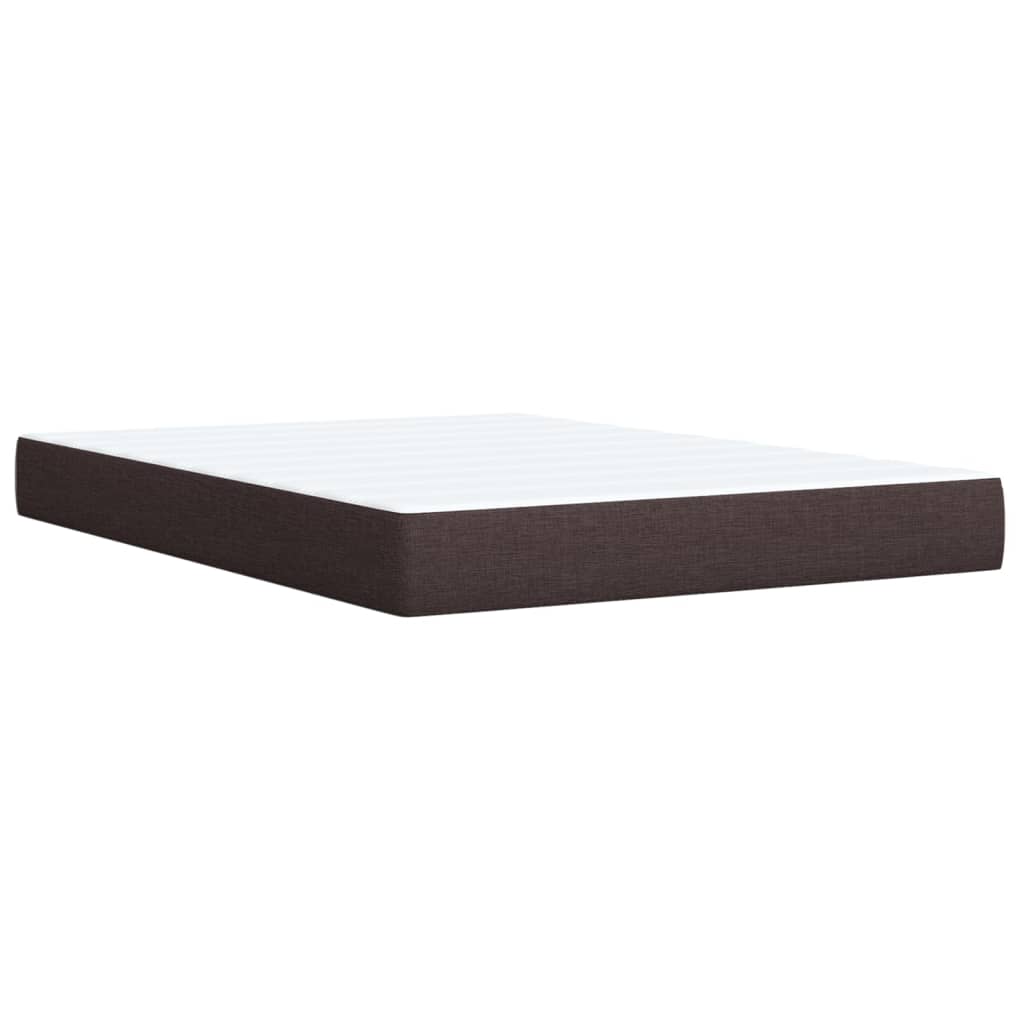 vidaXL Κρεβάτι Boxspring με Στρώμα Σκούρο Καφέ 160x200 εκ Υφασμάτινο