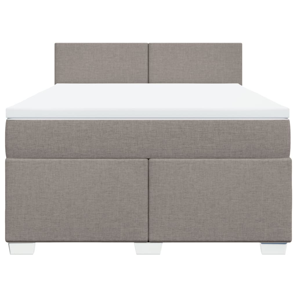 vidaXL Κρεβάτι Boxspring με Στρώμα Taupe 160x200 εκ. Υφασμάτινο