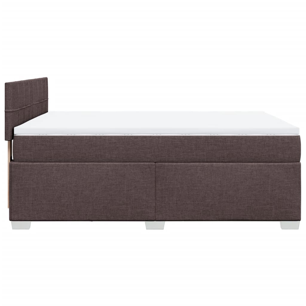 vidaXL Κρεβάτι Boxspring με Στρώμα Σκούρο Καφέ 160x200 εκ Υφασμάτινο