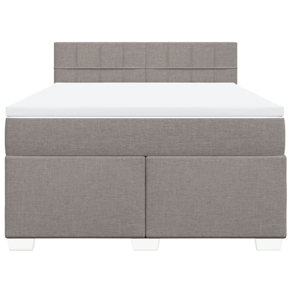 vidaXL Κρεβάτι Boxspring με Στρώμα Taupe 160x200 εκ. Υφασμάτινο