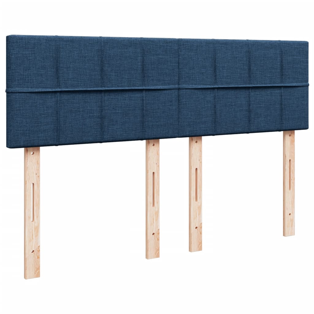 vidaXL Κρεβάτι Boxspring με Στρώμα Μπλε 160x200 εκ. Υφασμάτινο