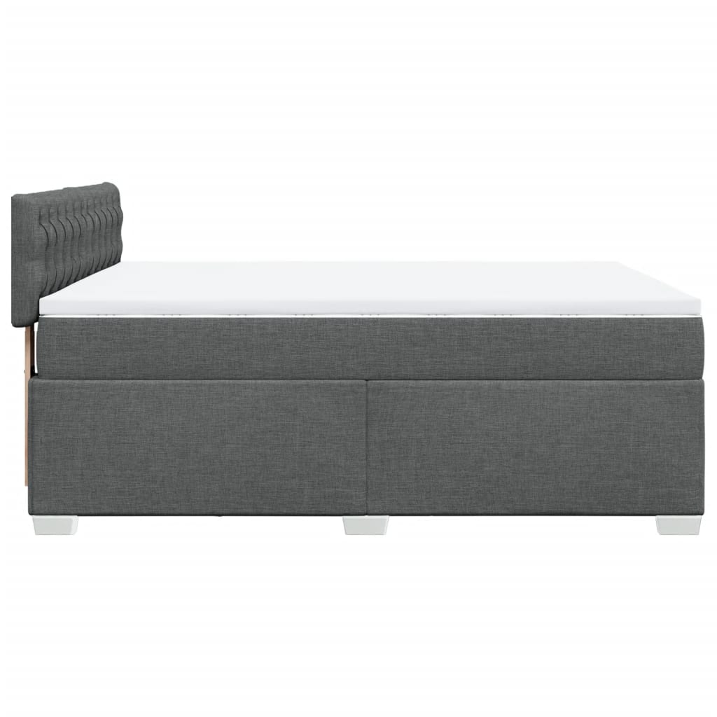 vidaXL Κρεβάτι Boxspring με Στρώμα Σκούρο Γκρι 160x200 εκ Υφασμάτινο