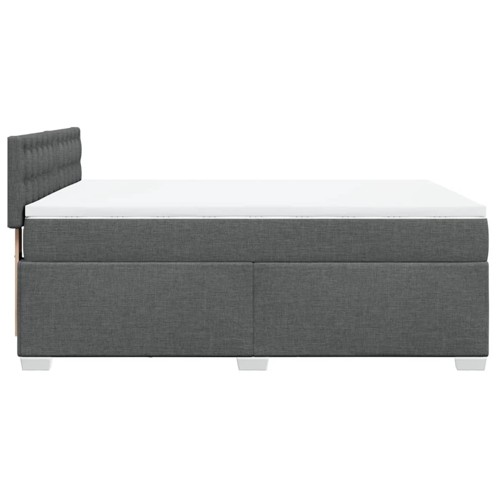 vidaXL Κρεβάτι Boxspring με Στρώμα Σκούρο Γκρι 160x200 εκ Υφασμάτινο