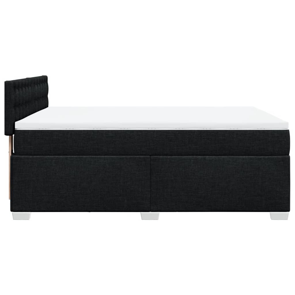 vidaXL Κρεβάτι Boxspring με Στρώμα Μαύρο 160x200 εκ. Υφασμάτινο