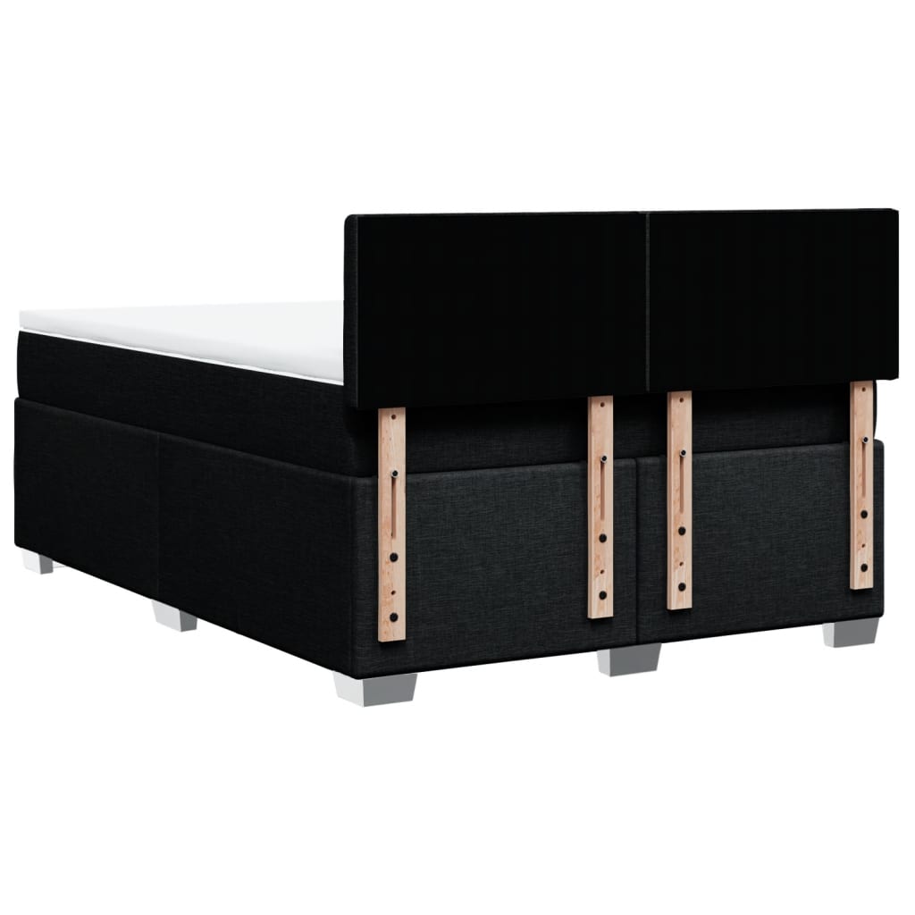vidaXL Κρεβάτι Boxspring με Στρώμα Μαύρο 160x200 εκ. Υφασμάτινο