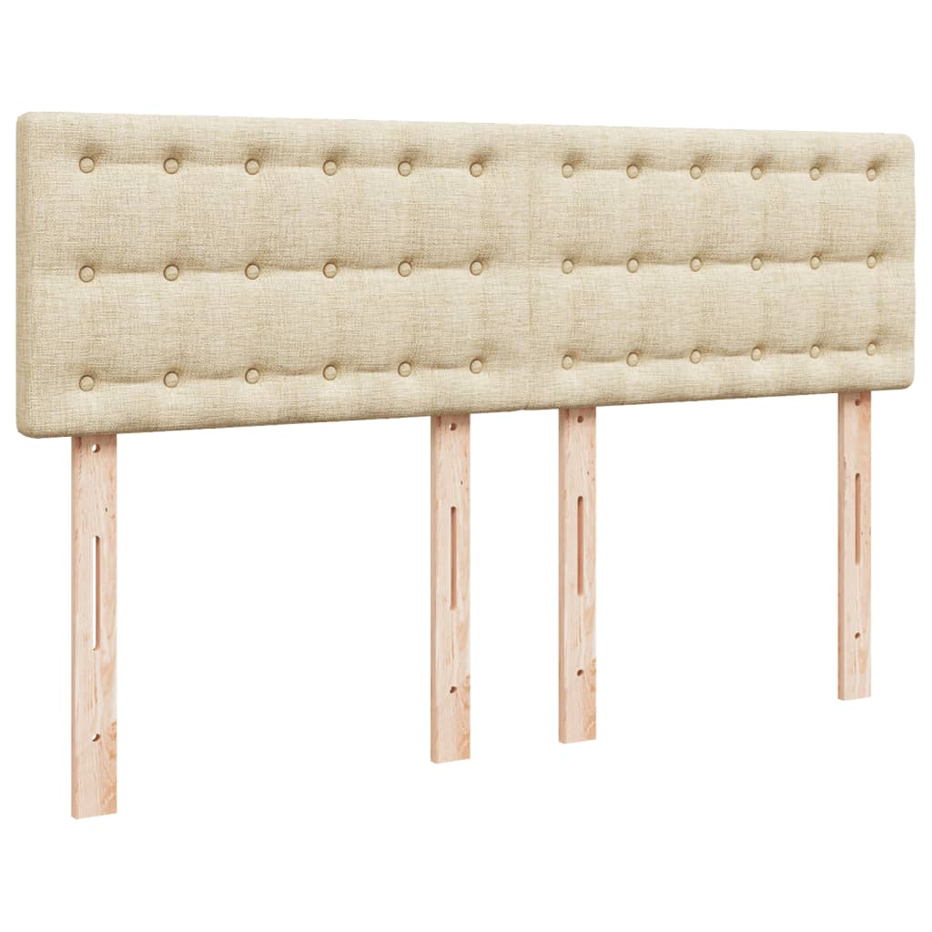 vidaXL Κρεβάτι Boxspring με Στρώμα Κρεμ 160x200 εκ. Υφασμάτινο