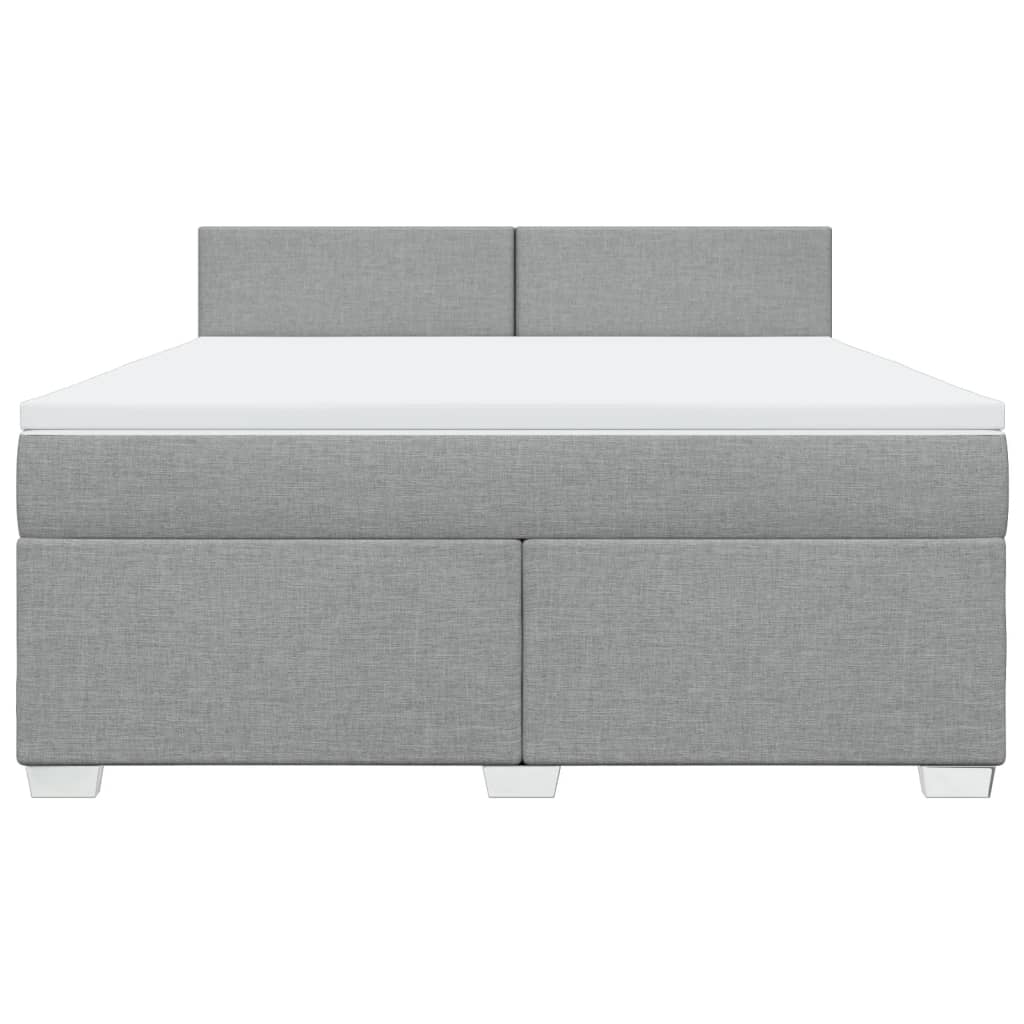 vidaXL Κρεβάτι Boxspring με Στρώμα Ανοιχτό Γκρι 180x200 εκ. Υφασμάτινο