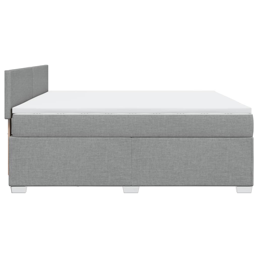 vidaXL Κρεβάτι Boxspring με Στρώμα Ανοιχτό Γκρι 180x200 εκ. Υφασμάτινο
