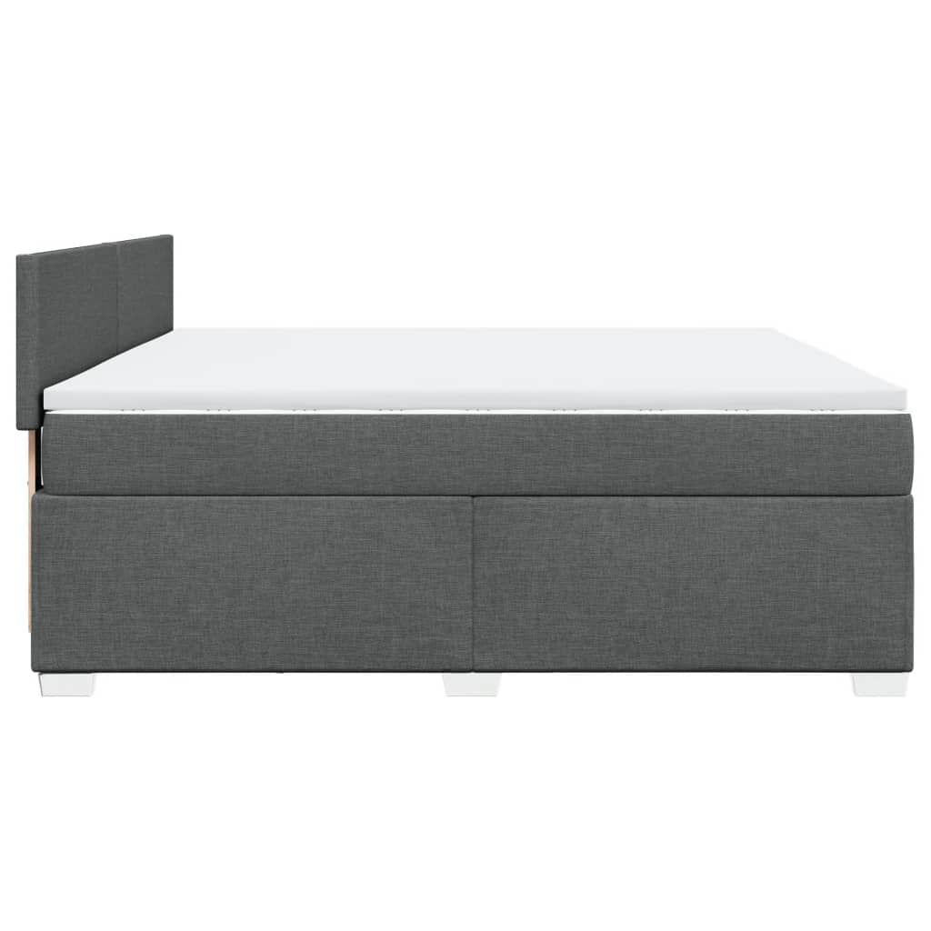 vidaXL Κρεβάτι Boxspring με Στρώμα Σκούρο Γκρι 180x200 εκ Υφασμάτιν