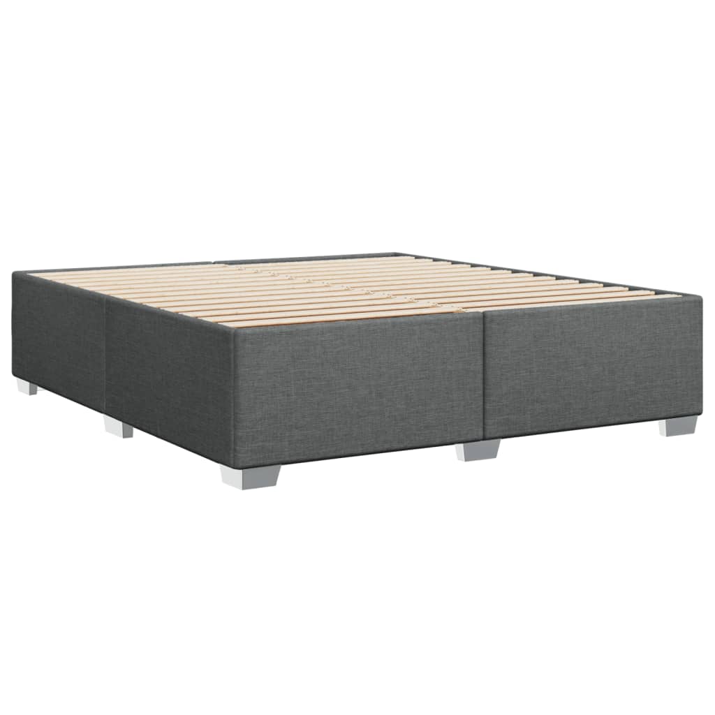 vidaXL Κρεβάτι Boxspring με Στρώμα Σκούρο Γκρι 180x200 εκ Υφασμάτιν