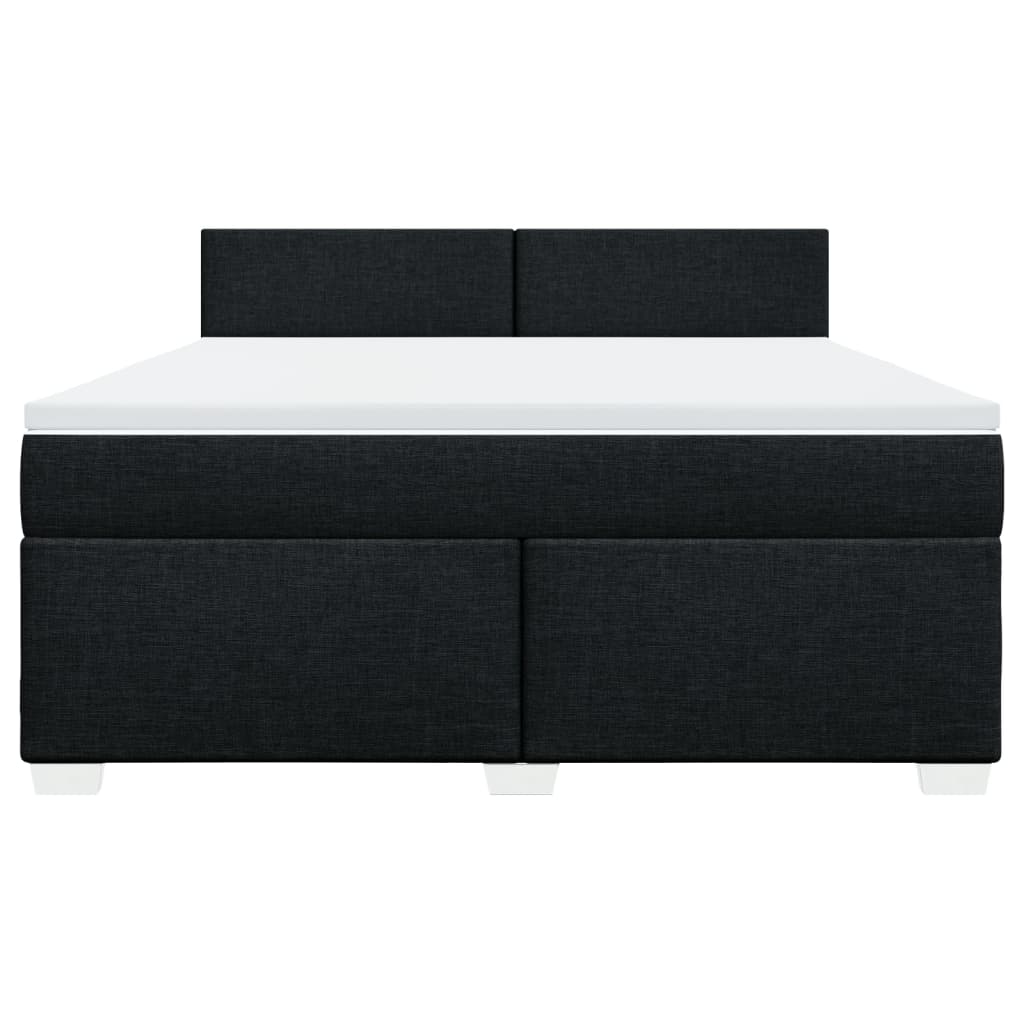 vidaXL Κρεβάτι Boxspring με Στρώμα Μαύρο 180x200 εκ. Υφασμάτινο