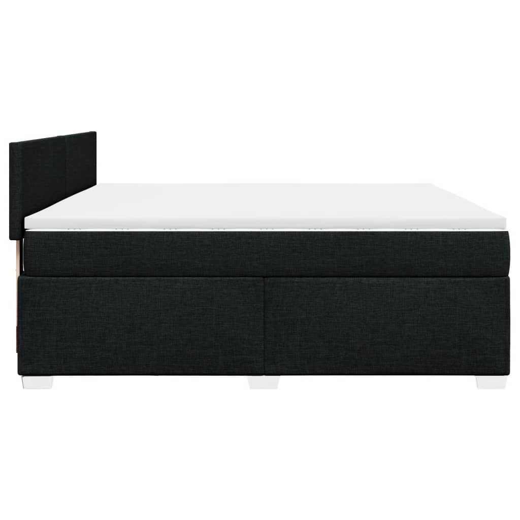 vidaXL Κρεβάτι Boxspring με Στρώμα Μαύρο 180x200 εκ. Υφασμάτινο
