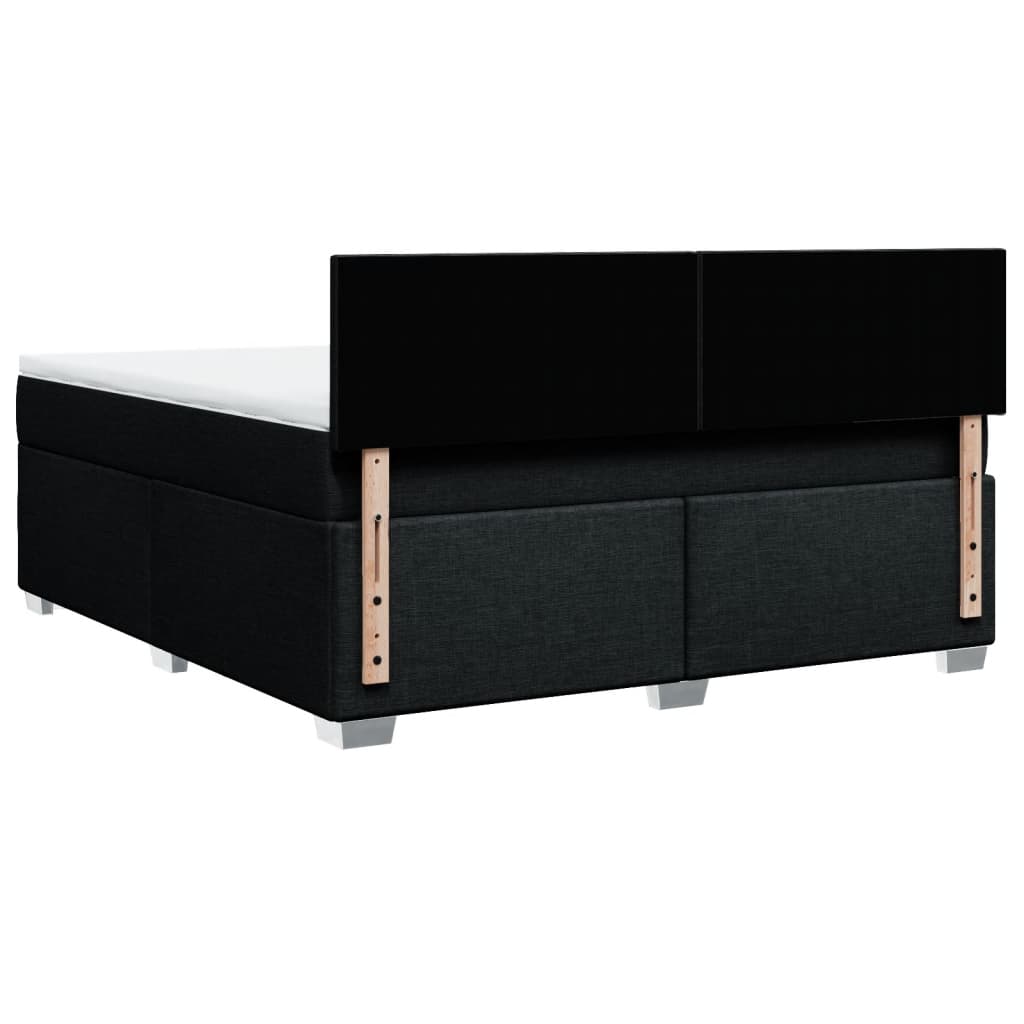 vidaXL Κρεβάτι Boxspring με Στρώμα Μαύρο 180x200 εκ. Υφασμάτινο