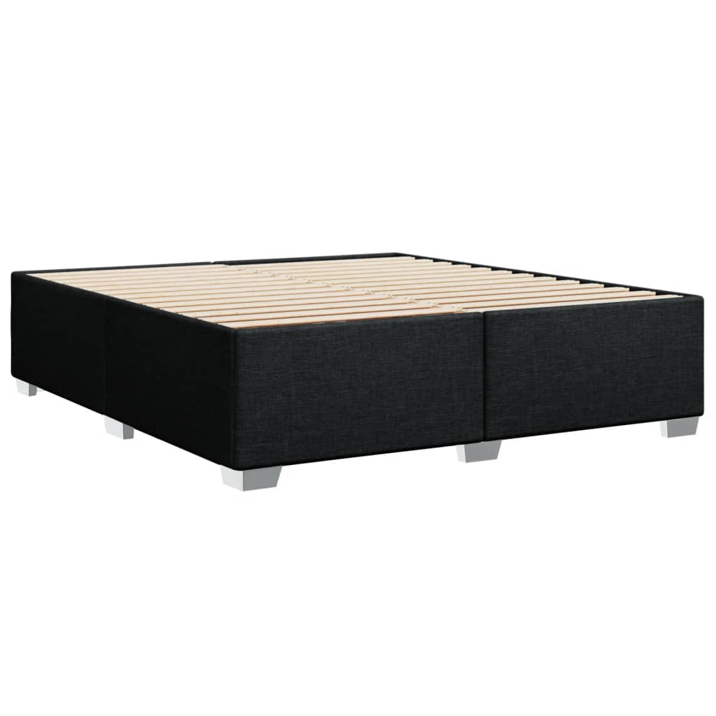 vidaXL Κρεβάτι Boxspring με Στρώμα Μαύρο 180x200 εκ. Υφασμάτινο