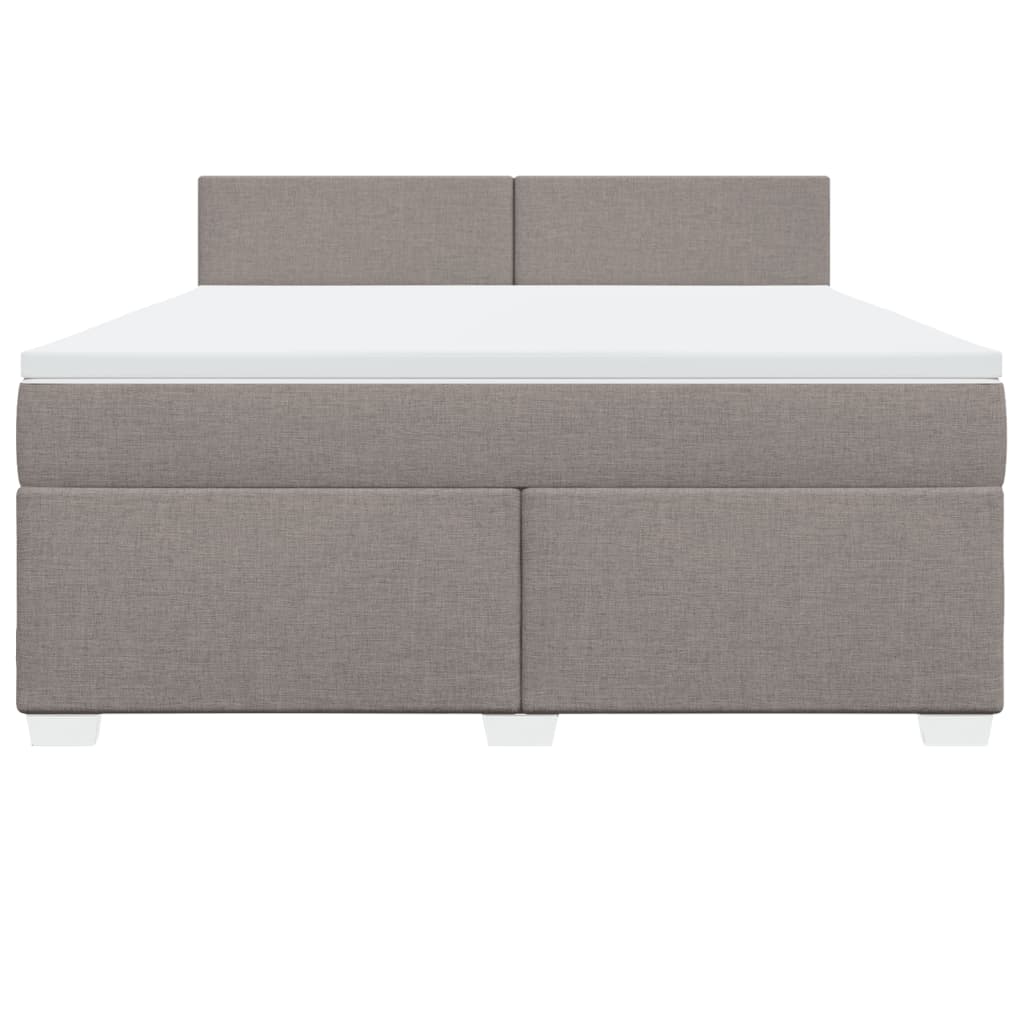 vidaXL Κρεβάτι Boxspring με Στρώμα Taupe 180x200 εκ. Υφασμάτινο