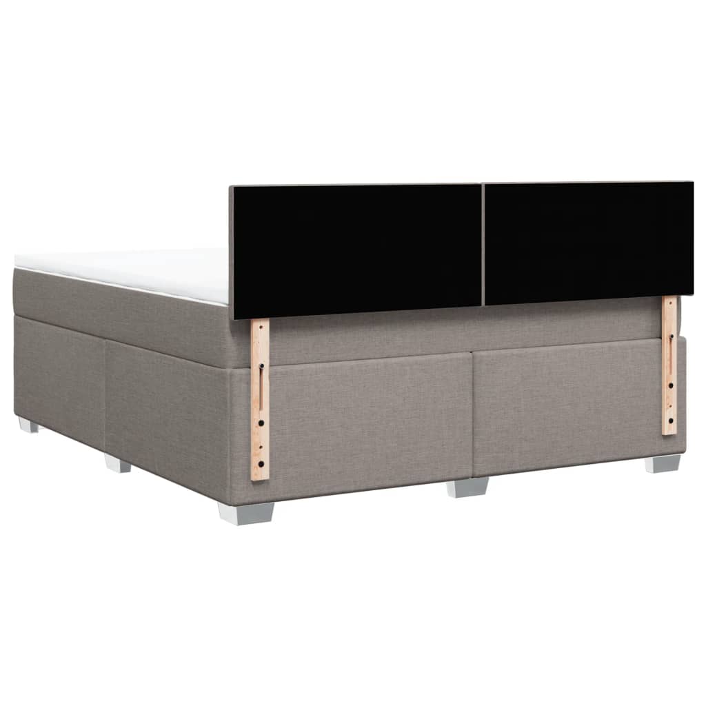 vidaXL Κρεβάτι Boxspring με Στρώμα Taupe 180x200 εκ. Υφασμάτινο