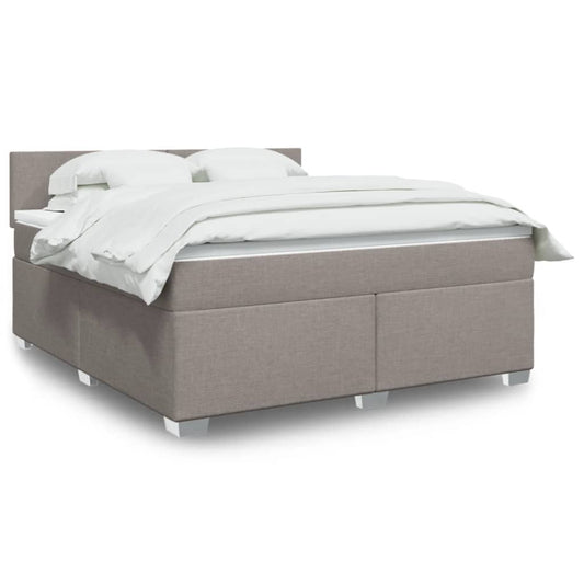 vidaXL Κρεβάτι Boxspring με Στρώμα Taupe 180x200 εκ. Υφασμάτινο