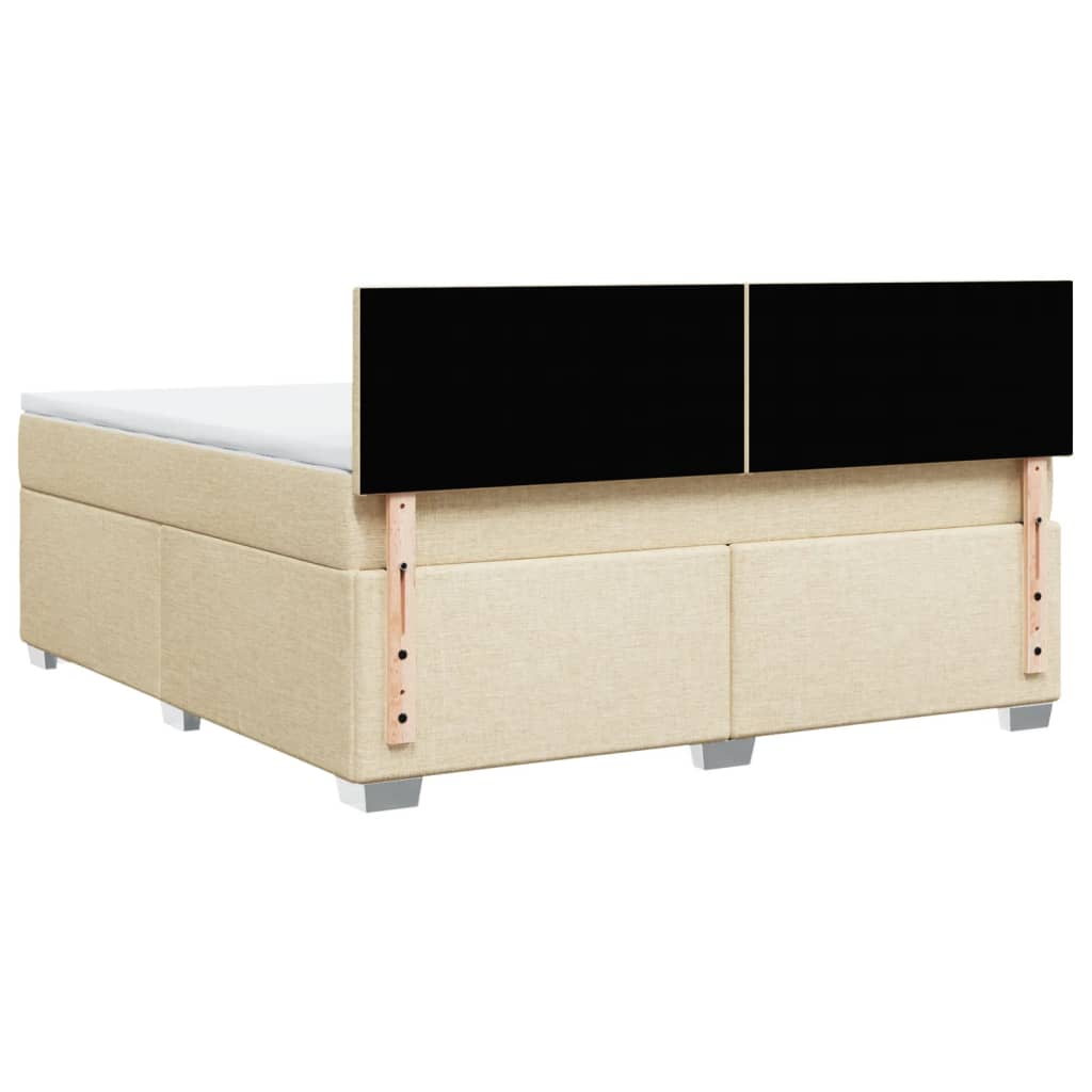 vidaXL Κρεβάτι Boxspring με Στρώμα Κρεμ 180x200 εκ. Υφασμάτινο
