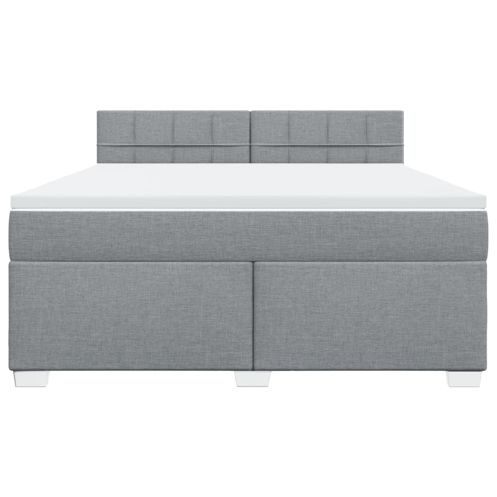 vidaXL Κρεβάτι Boxspring με Στρώμα Ανοιχτό Γκρι 180x200 εκ. Υφασμάτινο
