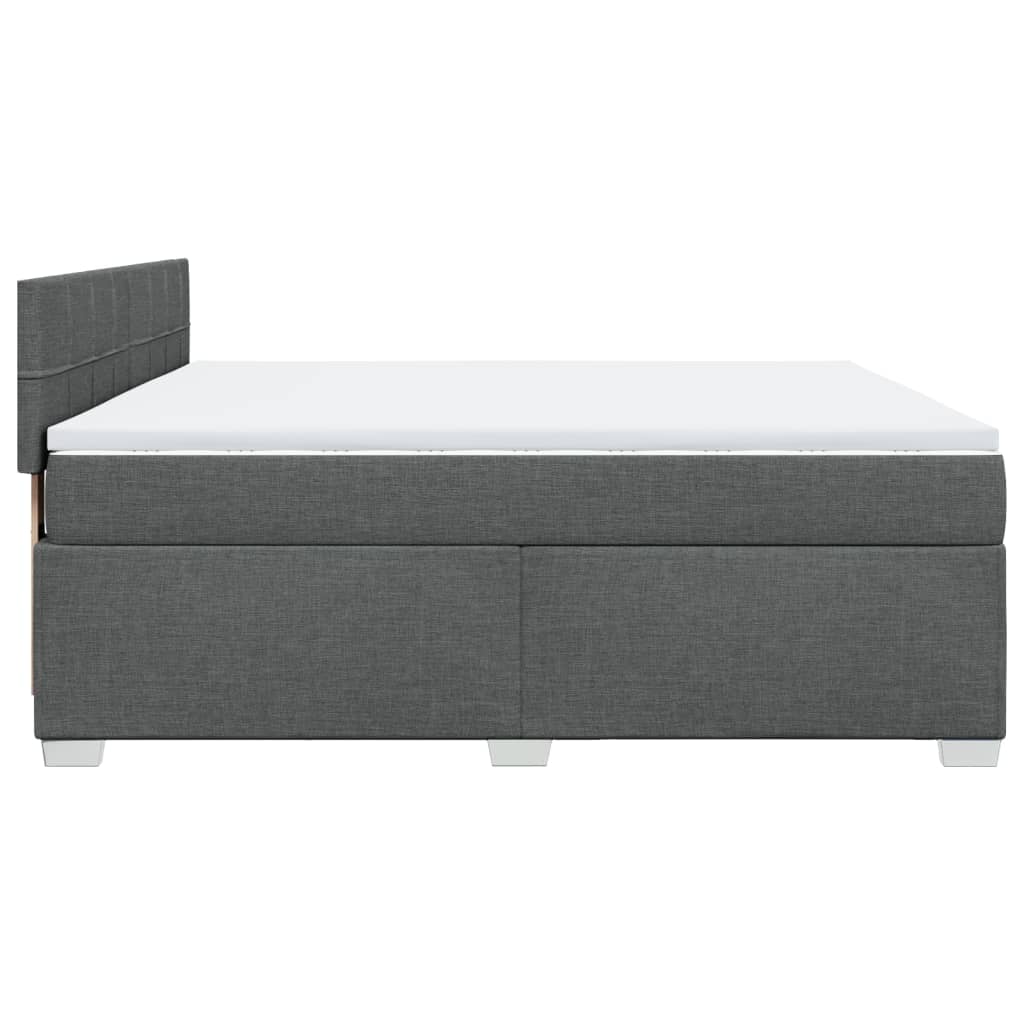vidaXL Κρεβάτι Boxspring με Στρώμα Σκούρο Γκρι 180x200 εκ Υφασμάτιν