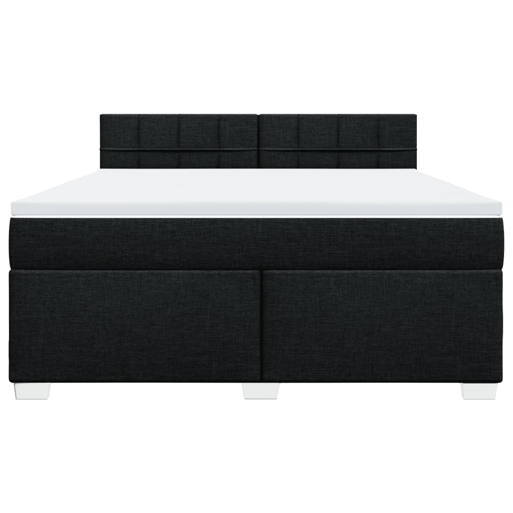 vidaXL Κρεβάτι Boxspring με Στρώμα Μαύρο 180x200 εκ. Υφασμάτινο