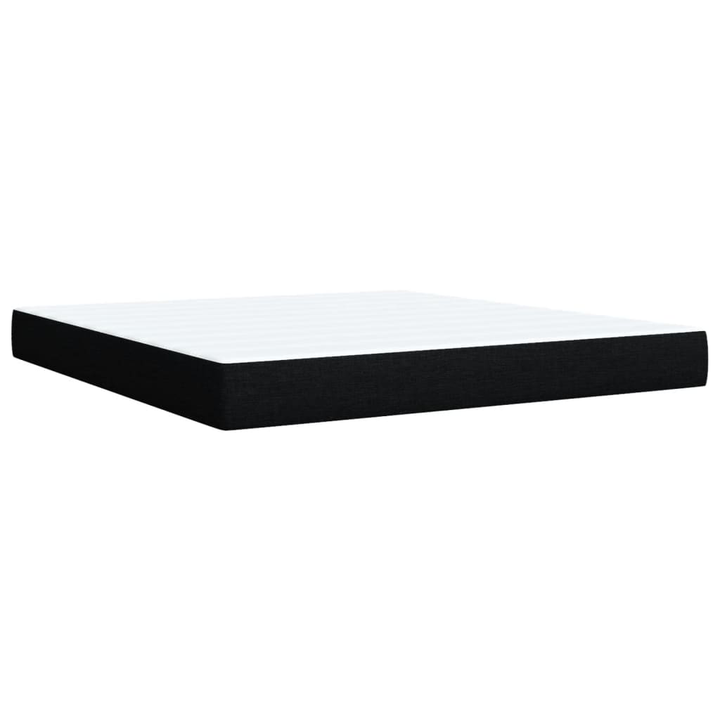 vidaXL Κρεβάτι Boxspring με Στρώμα Μαύρο 180x200 εκ. Υφασμάτινο