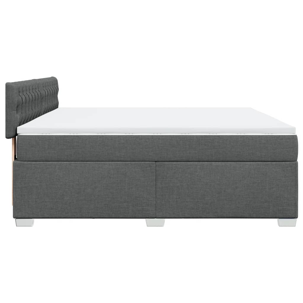 vidaXL Κρεβάτι Boxspring με Στρώμα Σκούρο Γκρι 180x200 εκ Υφασμάτιν