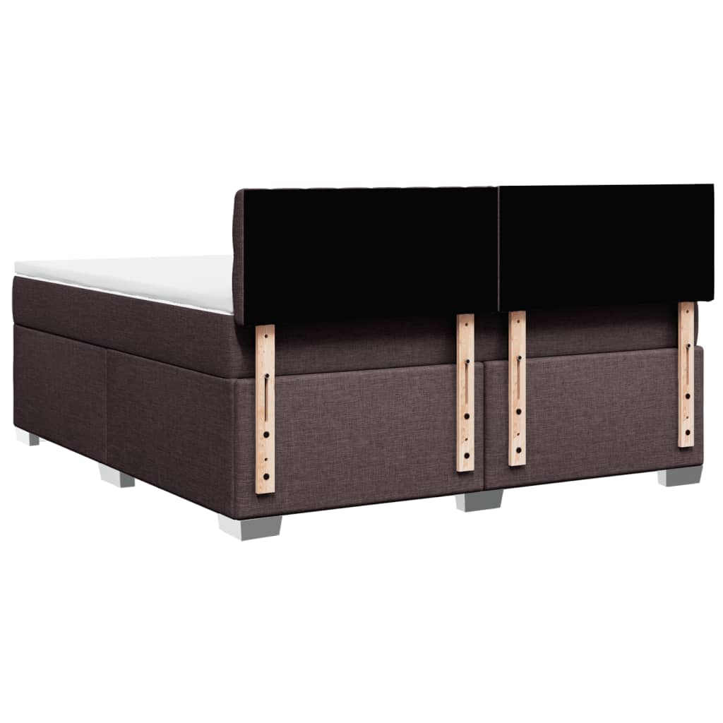vidaXL Κρεβάτι Boxspring με Στρώμα Σκούρο Καφέ 180x200 εκ Υφασμάτινο